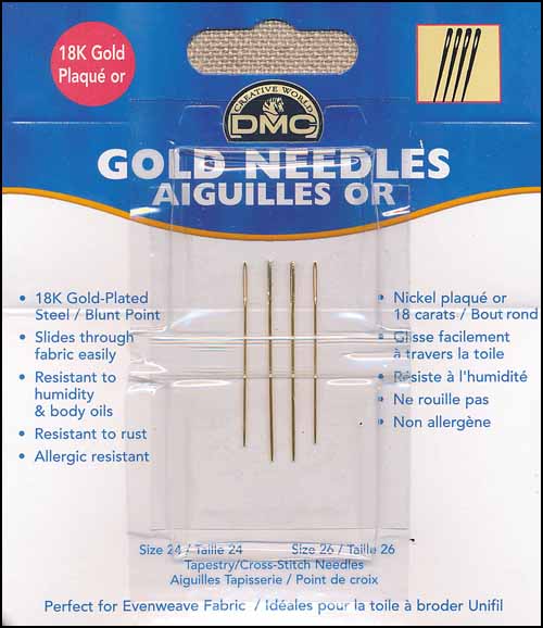 (image for) DMC Gold Tapestry Needles. Size 24 Gold Tapestry - Click Image to Close