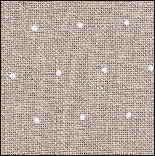 Mini Dots White on Raw Edinburgh Linen - Click Image to Close