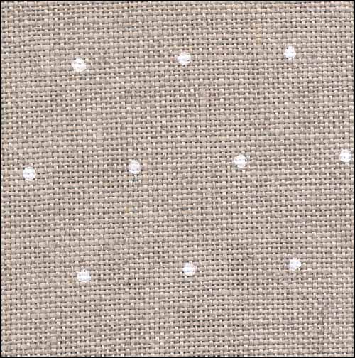 (image for) Mini Dots White on Raw Edinburgh Linen - Click Image to Close