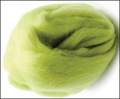 Lime Green Wool Roving - Click Image to Close