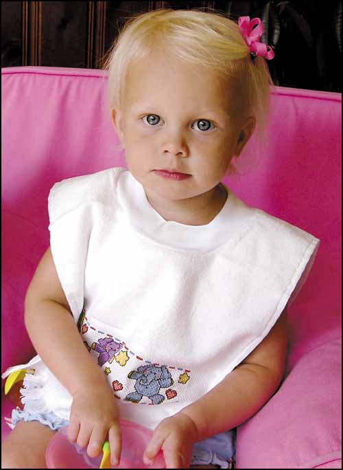 (image for) White Pullover Velour Toddler Bib - Click Image to Close