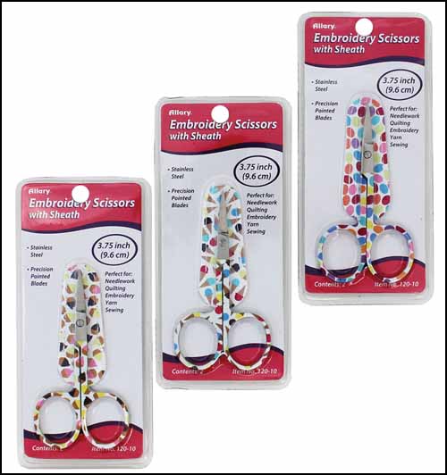Sweets Embroidery Scissors with Matching Sheath (Assorted) - Click Image to Close