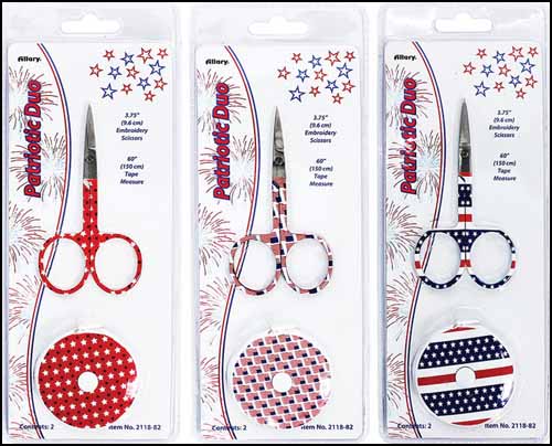 Patriotic Duo with Embroidery Scissors and Measuring Tape - Click Image to Close