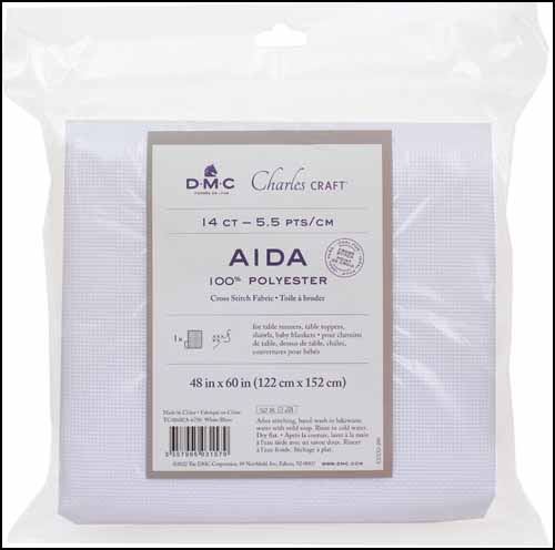 Polyester Aida 14 White 48" x 60" - Click Image to Close