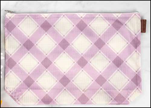 Lilac Plaid Large Project Bag - Click Image to Close