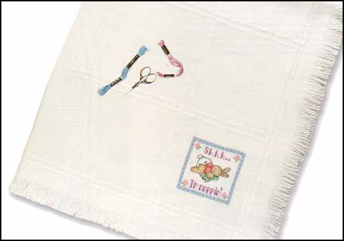 (image for) Nursery Time Baby Afghan-Antique White