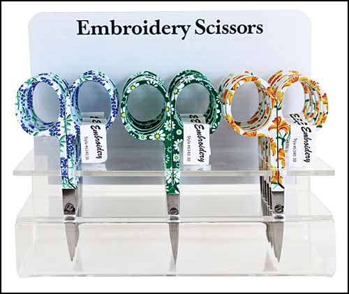 Floral Embroidery Scissors 6340-30 Display Unit - Click Image to Close