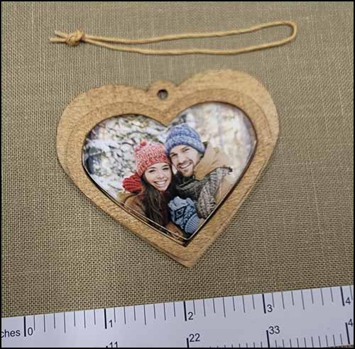 Wood Heart Frame Ornament - Click Image to Close