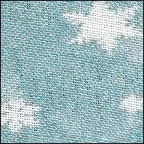 Smokey Blue Snow Snowflakes 32ct Linen, Fabric Flair - Click Image to Close