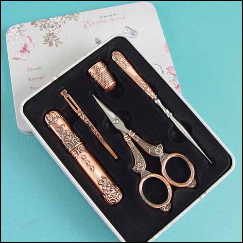 Copper Scissors Set in Gift Box - Click Image to Close