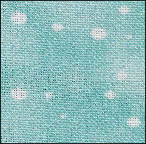 Snow on Aqua 32ct Linen - Click Image to Close