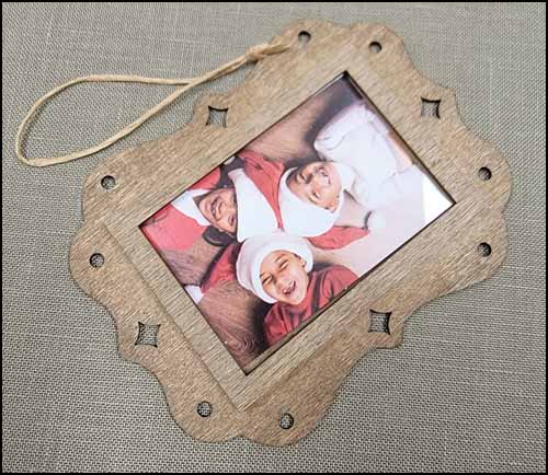 Wood Rectangle Frame Ornament - Click Image to Close