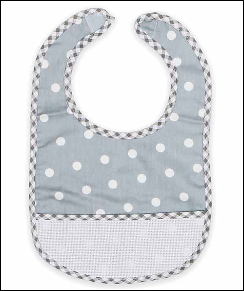 (image for) Grey Polka Dot Baby Bib - Click Image to Close