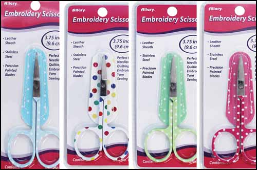 Polka Dot Embroidery Scissors with Matching Sheath (Assorted) - Click Image to Close