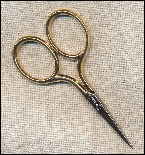 Bohin Gilt Handle 2¾" Embroidery Scisssors - Click Image to Close