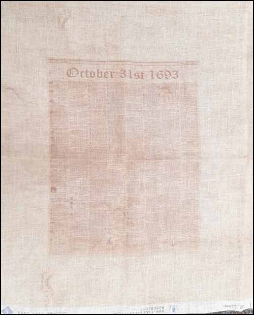 (image for) October 31st 1693, 32ct Linen, 4 panels on 36 x 38½" - Click Image to Close