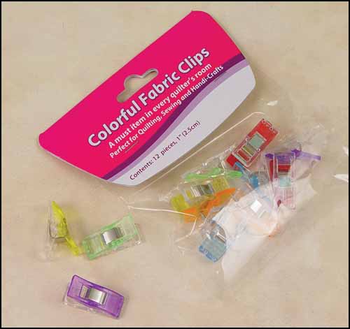 Colorful Mini Fabric Clips, pack of 12 - Click Image to Close