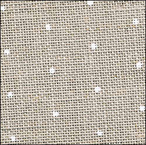 Mini Dots Raw Linen w/White Dots Cashel Linen - Click Image to Close