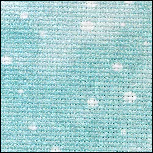 Snow on Aqua Aida 16, 35"x39", Fabric Flair - Click Image to Close