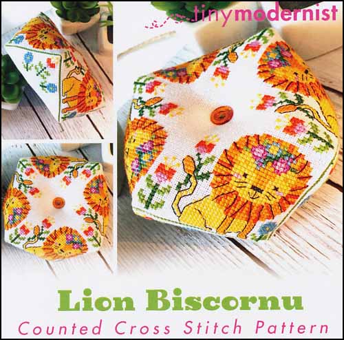 Lion Biscornu - Click Image to Close
