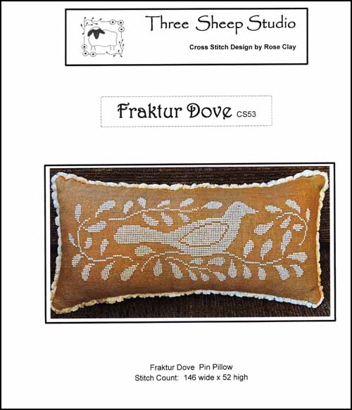(image for) Fraktur Dove Pin Pillow - Click Image to Close