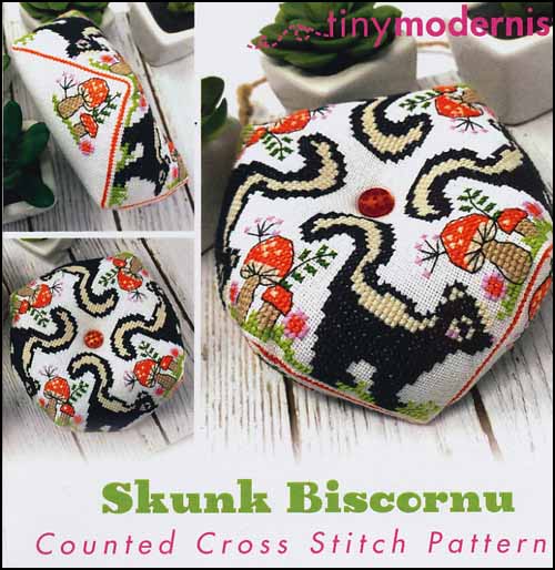 Skunk Biscornu - Click Image to Close