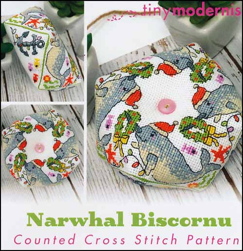 Narwhal Biscornu - Click Image to Close