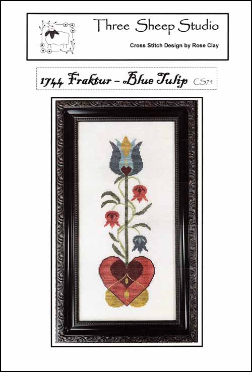 (image for) 1744 Fraktur - Blue Tulip - Click Image to Close