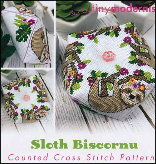 Sloth Biscornu - Click Image to Close