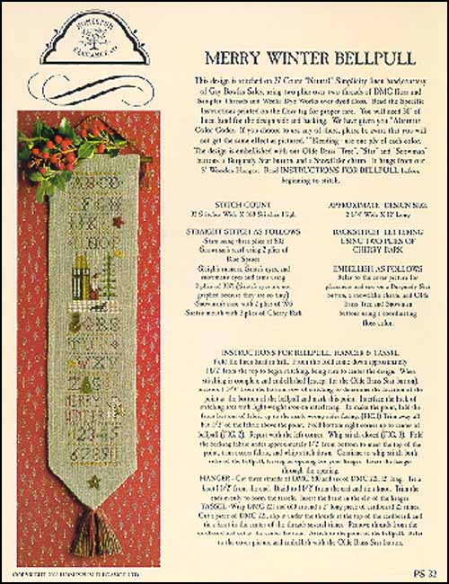 (image for) PS 32- Merry Winter Bellpull - Click Image to Close