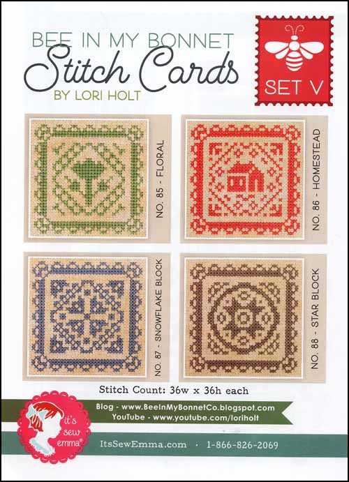 (image for) Bee In My Bonnet Stitch Cards Set V - Click Image to Close