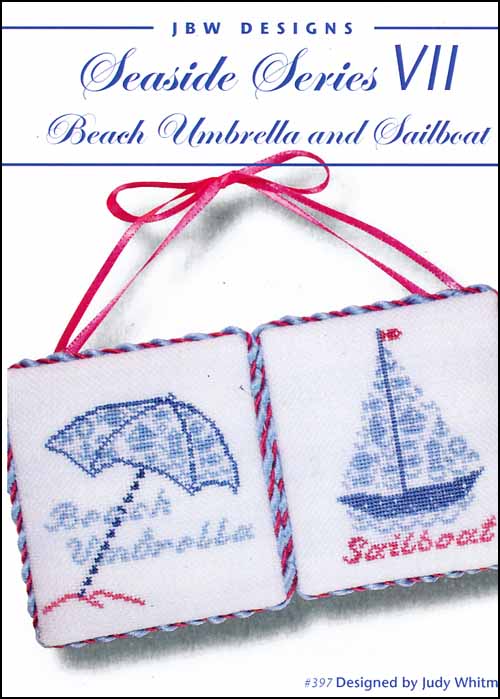 (image for) Seaside Series 7: Beach Umbrella & Sailboat - Click Image to Close