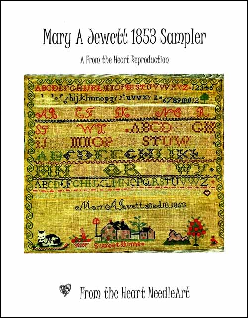 (image for) Mary A Jewett 1853 Sampler - Click Image to Close