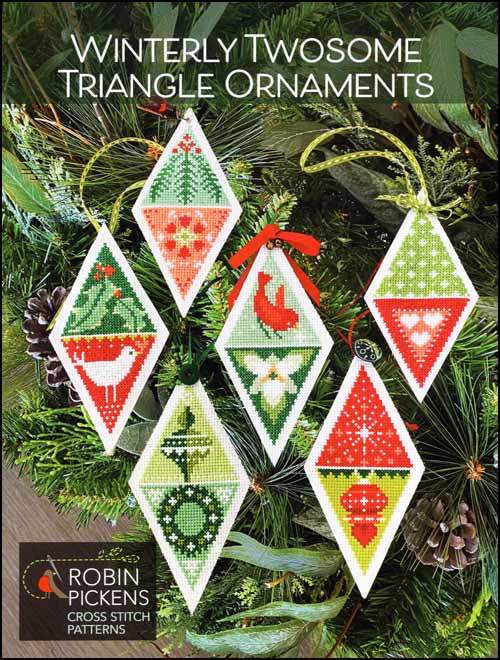 (image for) Winterly Twosome Triangle Ornaments - Click Image to Close