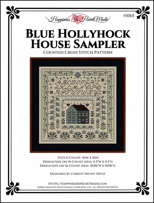 (image for) Blue Hollyhock House Sampler - Click Image to Close