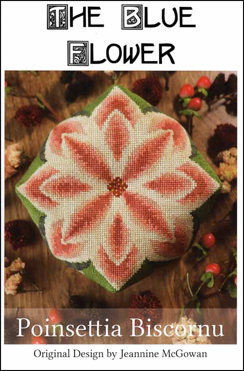 (image for) Poinsettia Biscornu - Click Image to Close