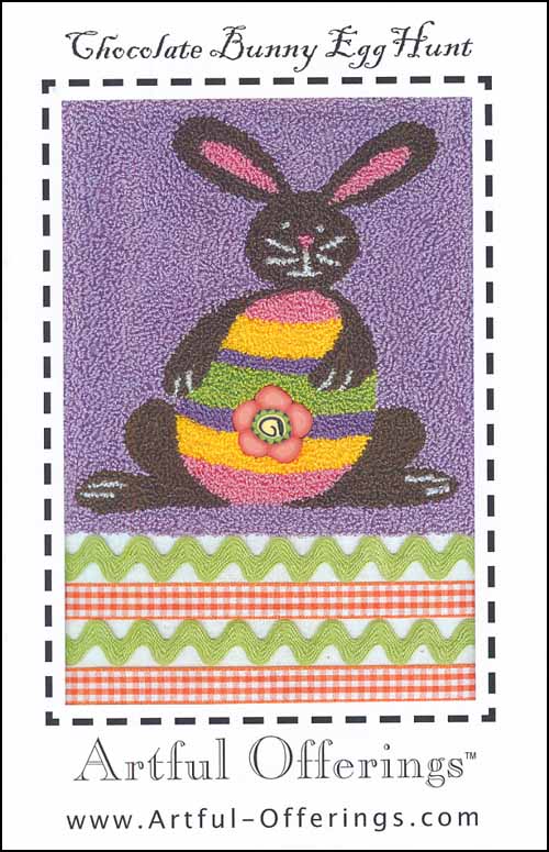 (image for) Chocolate Bunny Egg Hunt Punchneedle Pattern - Click Image to Close
