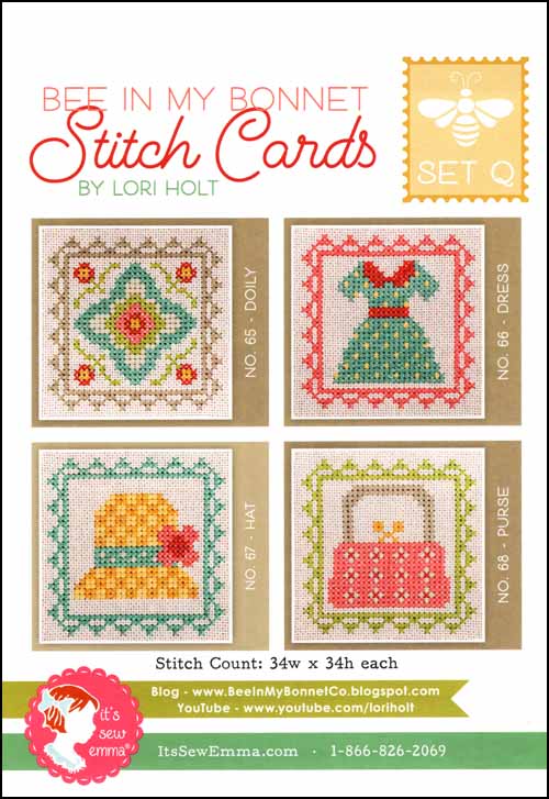 (image for) Bee In My Bonnet Stitch Cards Set Q - Click Image to Close