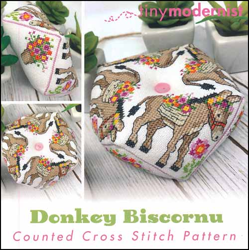 Donkey Biscornu - Click Image to Close