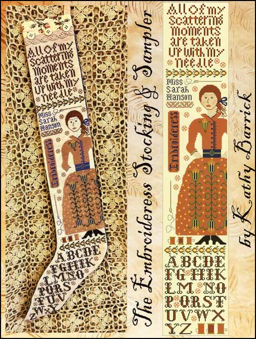 (image for) The Embroideress Stocking & Sampler - Click Image to Close